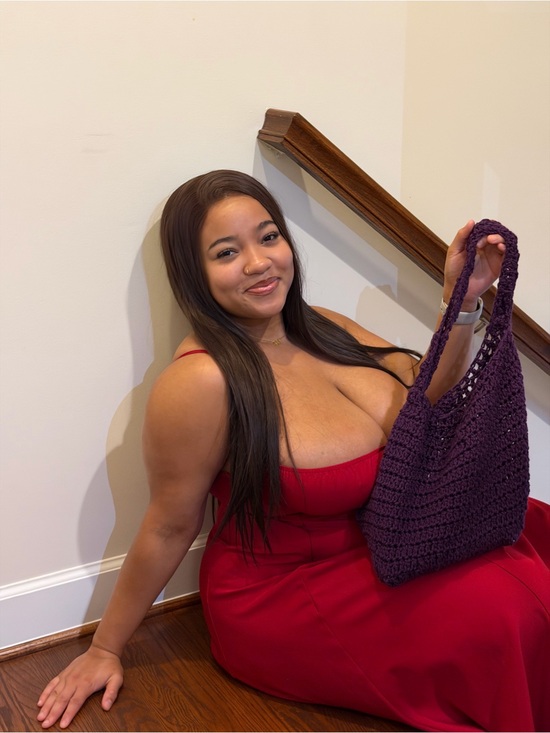 Handmade Handbags - Handmade Purple Crochet Tote Bag — Women’s Casual Shoulder Tote